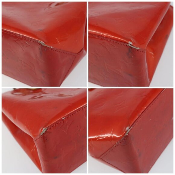 LOUIS VUITTON Monogram Vernis Reade PM Hand Bag Red Rouge - Picture 15 of 15